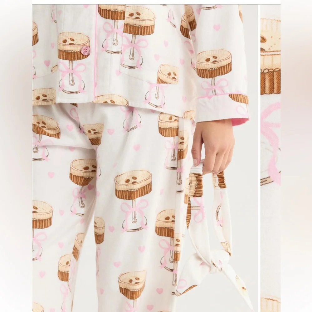 NWT PJ Salvage Flannels🤎☕️”Espresso Yourself”☕️🤎Pajamas Set Ivory
